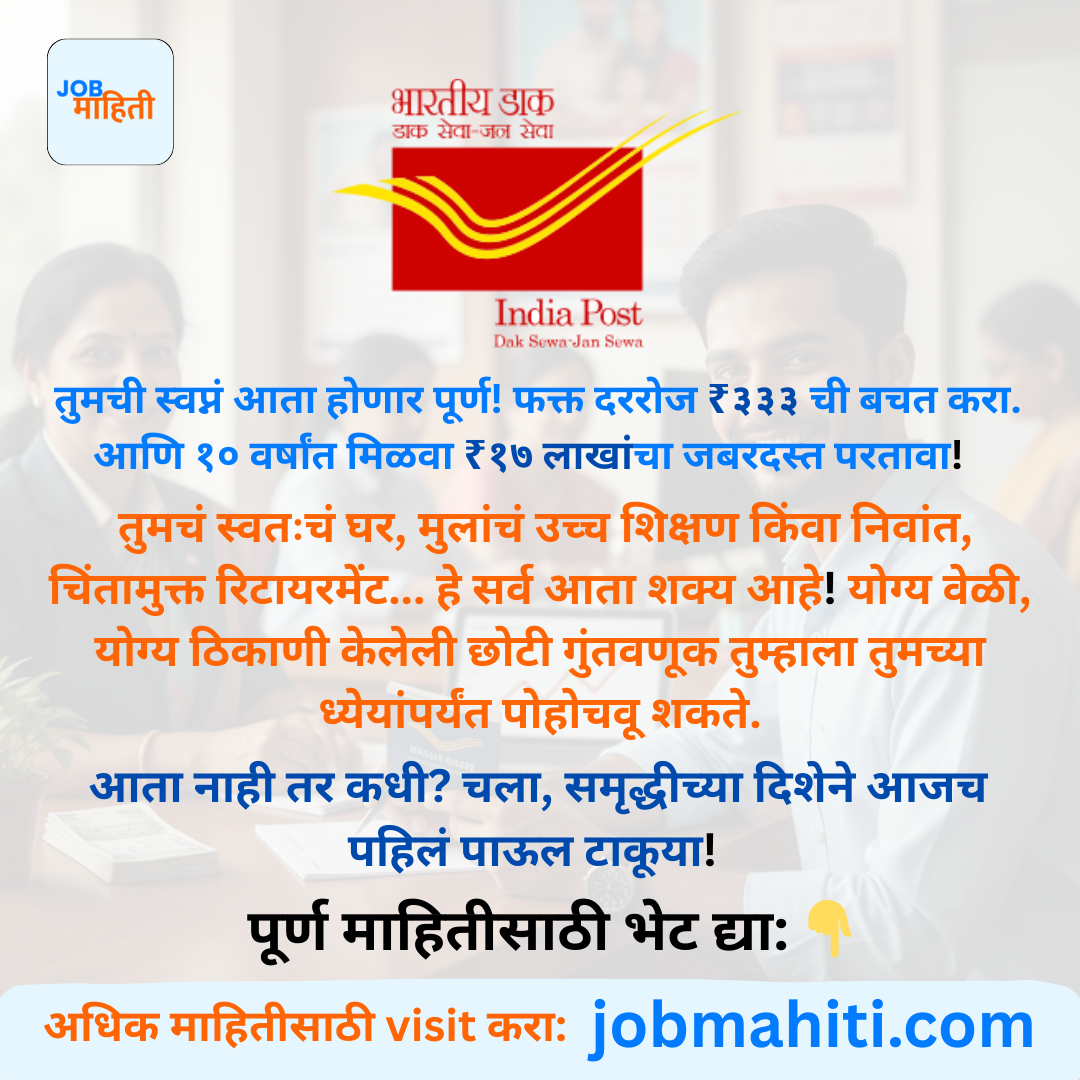 तुमची स्वप्नं आता होणार पूर्ण! फक्त दररोज ₹३३३ ची बचत करा... आणि १० वर्षांत मिळवा ₹१७ लाखांचा जबरदस्त परतावा! 💰